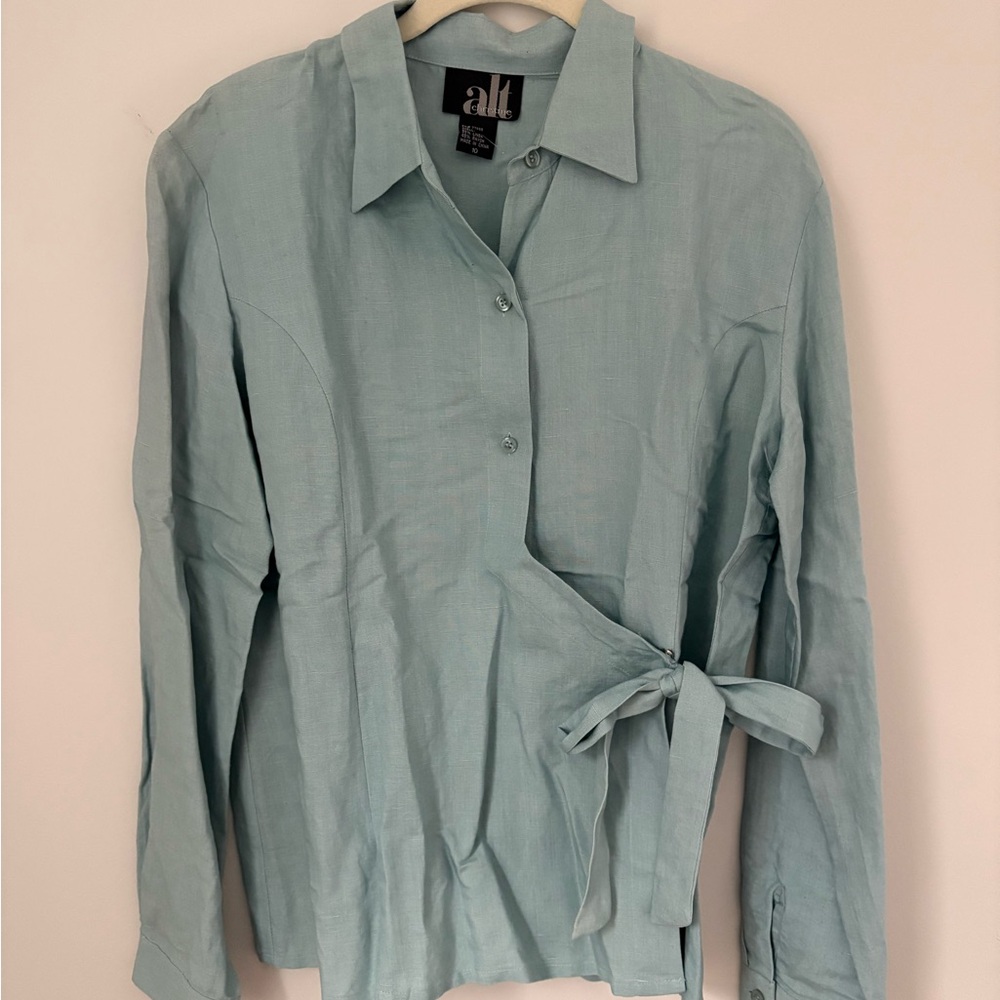 Alt Women's Light Blue Wrap Blouse